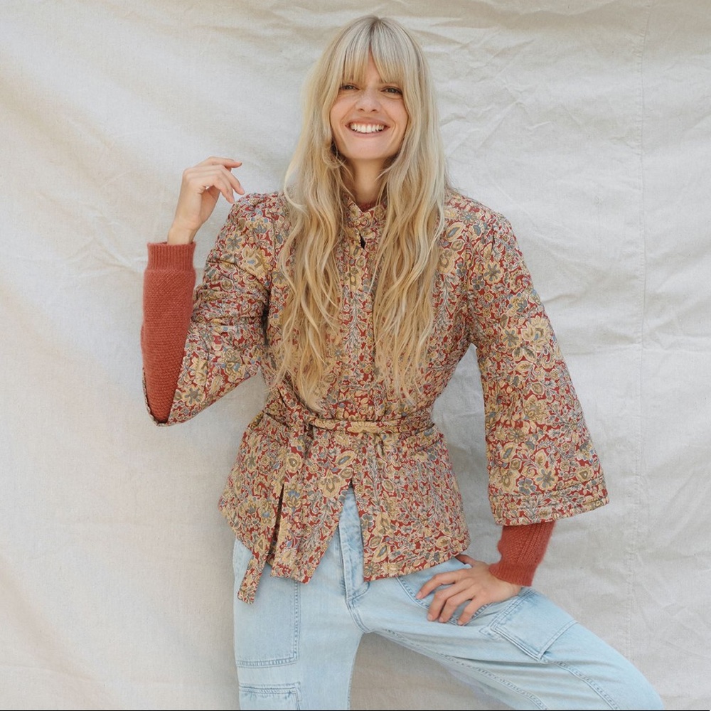 Anthropologie Cleta Quilted Kimono Jacket